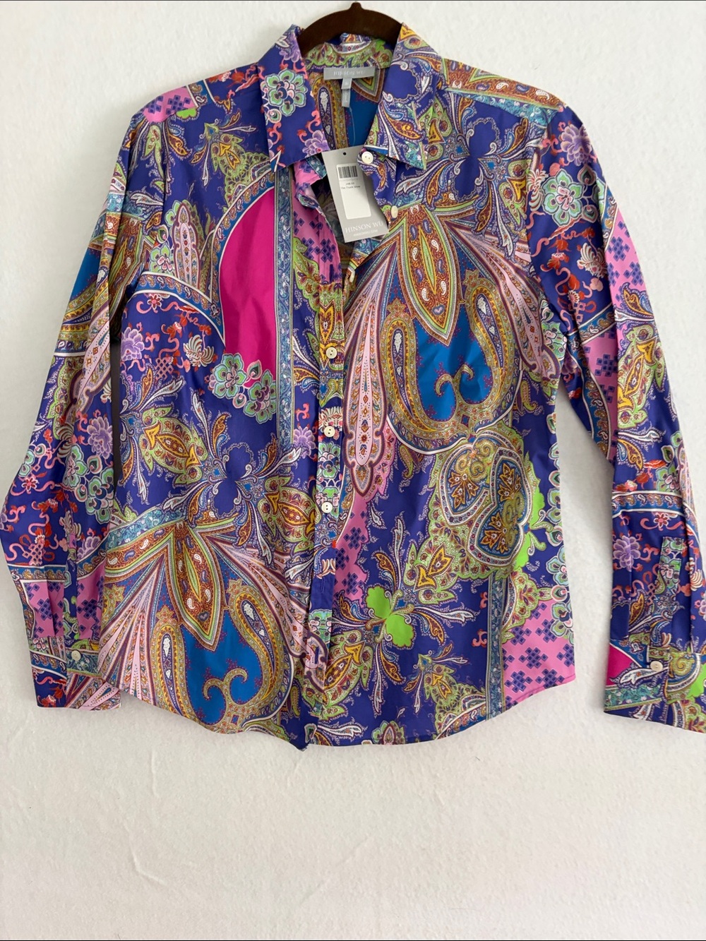 Hinson Wu Clarice Bright Combo Button-Up Blouse